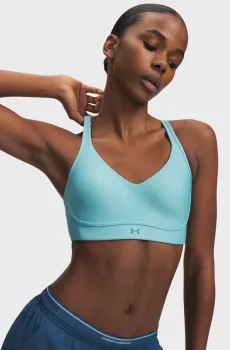 Женский голубой топ UA Infinity Low 2.0 Bra-BLU Голубой L (D-DD) Under Armour 1384126-425