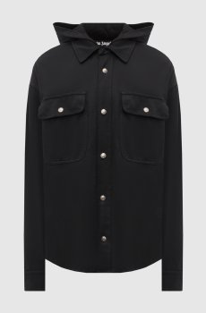 Черная рубашка с капюшоном