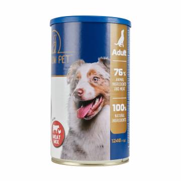 Консервированный корм для взрослых собак Premium Pet Мясное ассорти, кусочки в соусе, 1.24 кг Консервированный корм для взрослых собак Premium Pet Мясное ассорти, кусочки в соусе, 1.24 кг