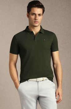 Louis Philippe Sport Men Brand Logo Polo Collar Slim Fit T-shirt