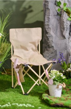 Однотонний складний садовий стілець - бежевий