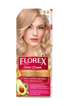 Стойкая крем-краска для волос Florex Super 9.8 Бежевый жемчуг, 100 мл
