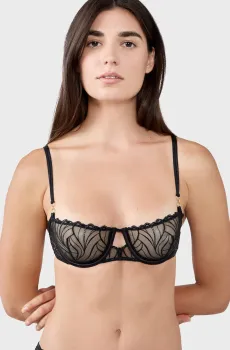Женский черный бюстгальтер-балконет ENVOLEE Черный 70D Etam 6555080