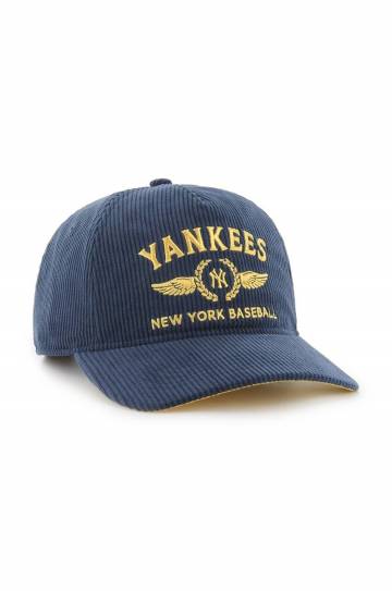 Вельветовая кепка 47 brand MLB New York Yankees цвет синий с аппликацией B-SKYLC17EWP-NY Вельветовая кепка 47 brand MLB New York Yankees цвет синий с аппликацией B-SKYLC17EWP-NY