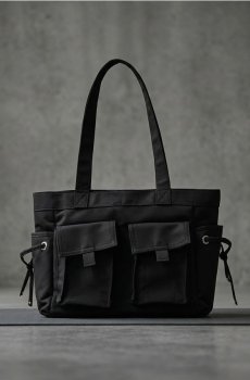 Сумка shopper із зовнішніми кишенями - чорний