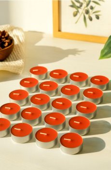 Безароматні чайні свічки 24 pack - червоний