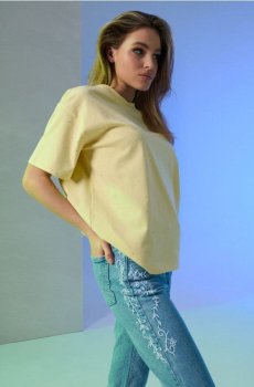 Джинси slim з вареним ефектом - синій