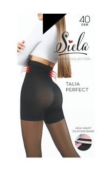 Колготки женские Siela Talia Perfect с высокой талией и модельными шортиками, 40 DEN, Nero, размер 4