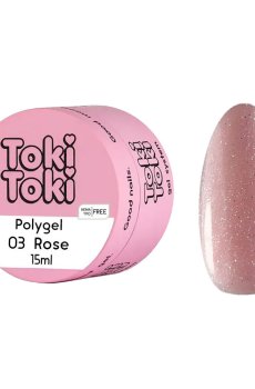 Полигель для моделирования ногтей Toki Toki Polygel 03 Rose, 15 мл