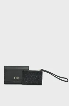 Женский черный кошелек RE-LOCK BIFOLD & CARDHOLDER SM Черный ONESIZE Calvin Klein K60K611092