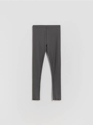 Reserved - Ребристі легінси - темно-сірий - 987FF-90X