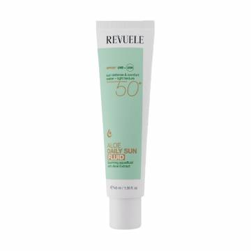 Солнцезащитный ежедневный флюид для лица Revuele Aloe Daily Sun Fluid, SPF 50+, с алоэ, 40 мл Солнцезащитный ежедневный флюид для лица Revuele Aloe Daily Sun Fluid, SPF 50+, с алоэ, 40 мл