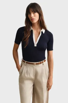 Женское темно-синее поло RIB RUGGER Синий S Gant 4805473
