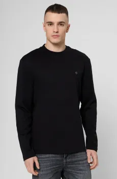 Мужской черный лонгслив Черный L BOSS 50555107;001