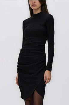 Reserved - Блискуча сукня з драпуваннями - чорний - 945GA-99X