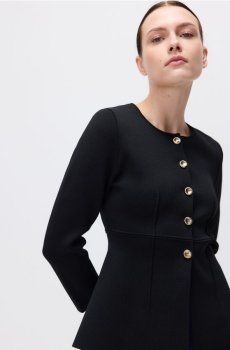 Reserved - Джемпер із декоративними ґудзиками - чорний - 956IH-99X