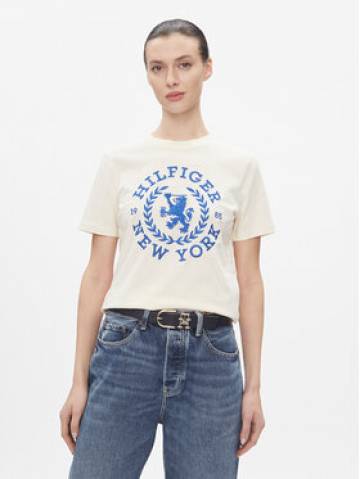 Tommy Hilfiger Футболка Reg Crest C-Nk Tee Ss WW0WW41058 Écru Regular Fit Tommy Hilfiger Футболка Reg Crest C-Nk Tee Ss WW0WW41058 Écru Regular Fit