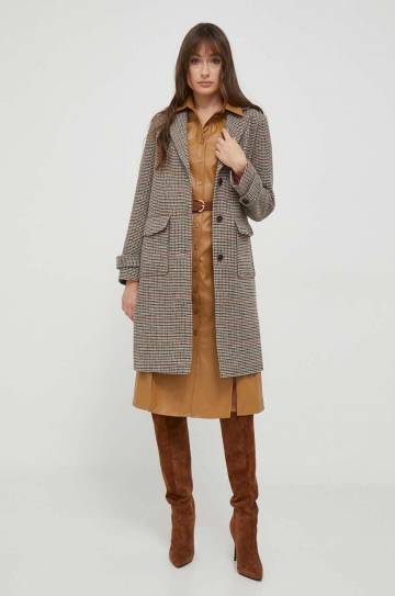 Платье Dkny цвет коричневый midi прямое Платье Dkny цвет коричневый midi прямое