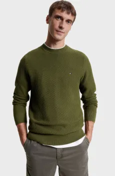 Мужской зеленый джемпер RECTANGULAR STRUCTURE Зеленый XL Tommy Hilfiger MW0MW33131