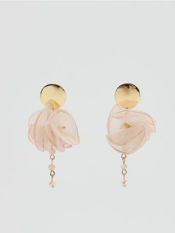 Reserved - Набір круглих сережок - нюдовий - 324FD-02X