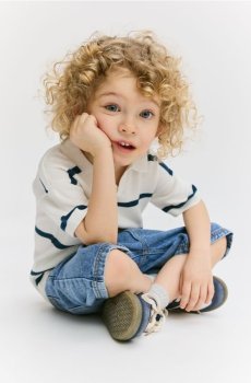 Reserved - Сорочка поло в смужку - кремовий - 717HR-01X