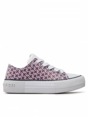 Tommy Hilfiger Кеди Low Cut Lace-Up Sneaker T3A9-32289-0753 Бордовий Tommy Hilfiger Кеди Low Cut Lace-Up Sneaker T3A9-32289-0753 Бордовий