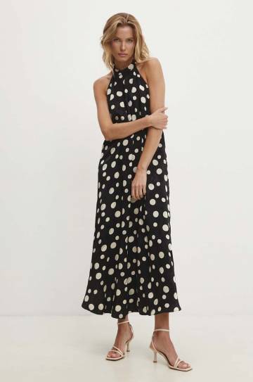 Платье Answear Lab цвет чёрный maxi расклешённая Платье Answear Lab цвет чёрный maxi расклешённая
