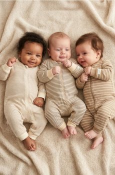 Бавовняний сліп для немовлят 3 pack - нюдовий