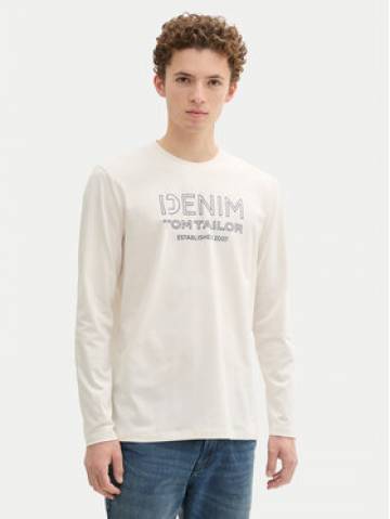 Tom Tailor Denim Longsleeve 1043484 Écru Regular Fit Tom Tailor Denim Longsleeve 1043484 Écru Regular Fit