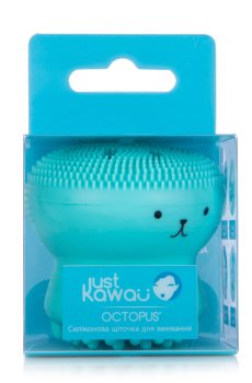 Силиконовая щеточка для умывания Just Kawaii Octopus бирюзовая