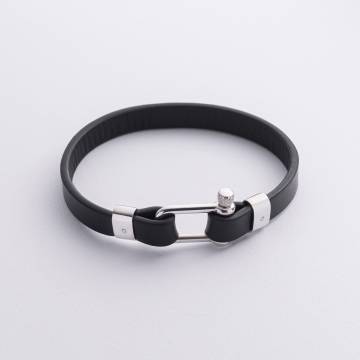 Кожаный браслет с серебряными вставками 1316 Кожаный браслет с серебряными вставками 1316