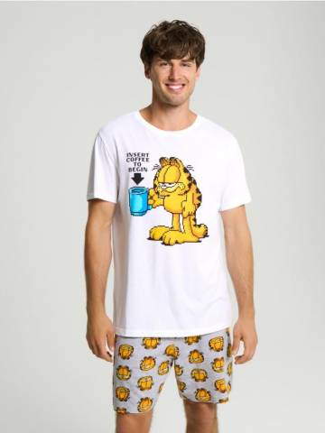 Піжамний комплект із двох предметів Garfield - білий Піжамний комплект із двох предметів Garfield - білий