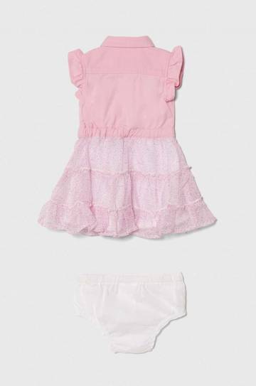 Платье для младенцев Guess цвет розовый mini расклешённая Платье для младенцев Guess цвет розовый mini расклешённая