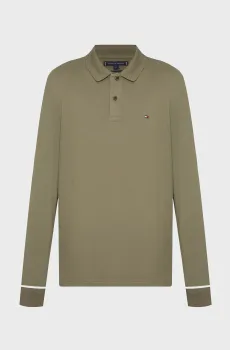Мужское зеленое поло L/S PLACKET INTEREST REG POLO Зеленый M Tommy Hilfiger MW0MW33138
