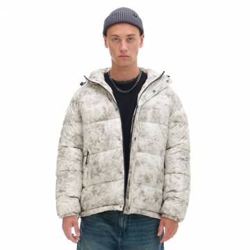 Cropp - Стьобана дута куртка з капюшоном - білий Cropp - Стьобана дута куртка з капюшоном - білий