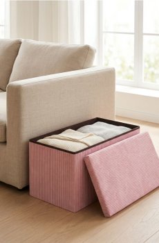 Пуф із функцією зберігання - пастельний рожевий