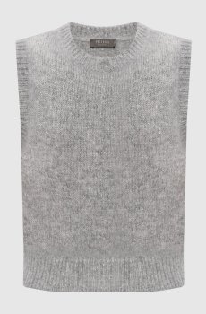 Серый топ с шерстью