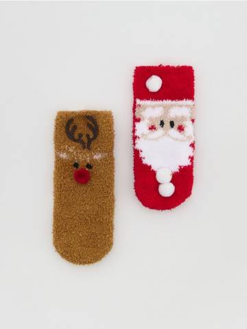 Reserved - Святкові шкарпетки 2 шт. - коричневий - 180HE-88X