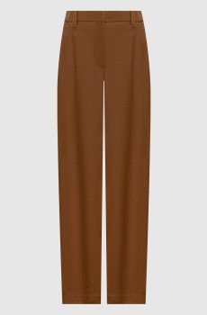 Коричневые брюки из льна