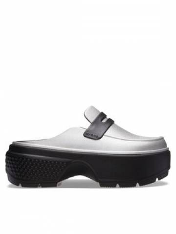 Crocs Шльопанці Stomp Metallic Loafer Clog 210363 Срібний Crocs Шльопанці Stomp Metallic Loafer Clog 210363 Срібний