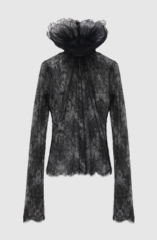 Черная блуза из кружева