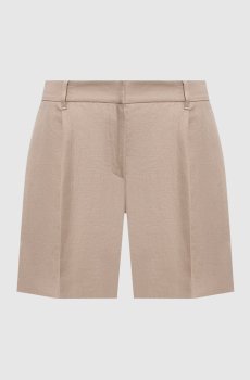 Бежевые шорты из льна с цепочкой мониль