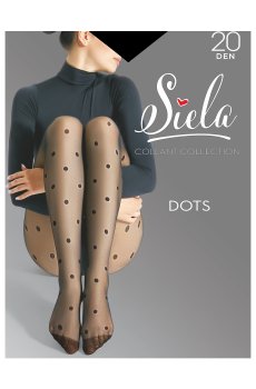 Колготки женские Siela Dots, 20 DEN, Nero, размер 2