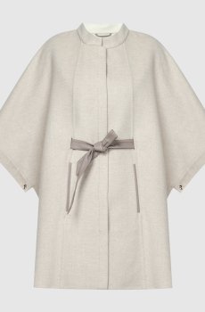 Бежевый кейп из шерсти и кашемира