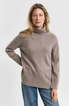 Женский бежевый шерстяной свитер SOFT WOOL TURTLENECK Бежевый M Gant 4805377