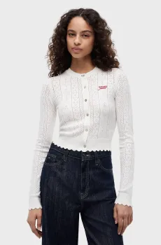 Женский белый кардиган POINTELLE CARDIGAN Белый XS Tommy Jeans DW0DW22931
