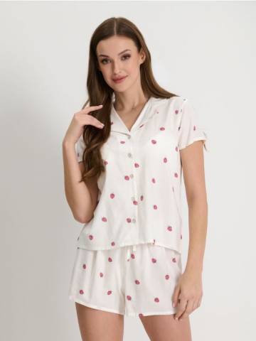 Піжамний комплект із двох предметів - кремовий Піжамний комплект із двох предметів - кремовий