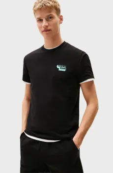 Мужская черная футболка SLIM STACK LOGO Черный XL Tommy Jeans DM0DM21539