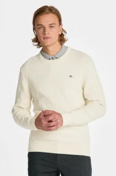 Мужской жемчужный джемпер COTTON TEXTURE Жемчужный M Gant 8030171