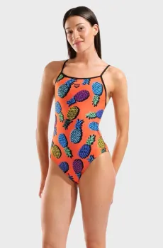 Женский купальник с узором PINEAPPLES SWIMSUIT TIE BACK Разноцветный 40 Arena 010706-350